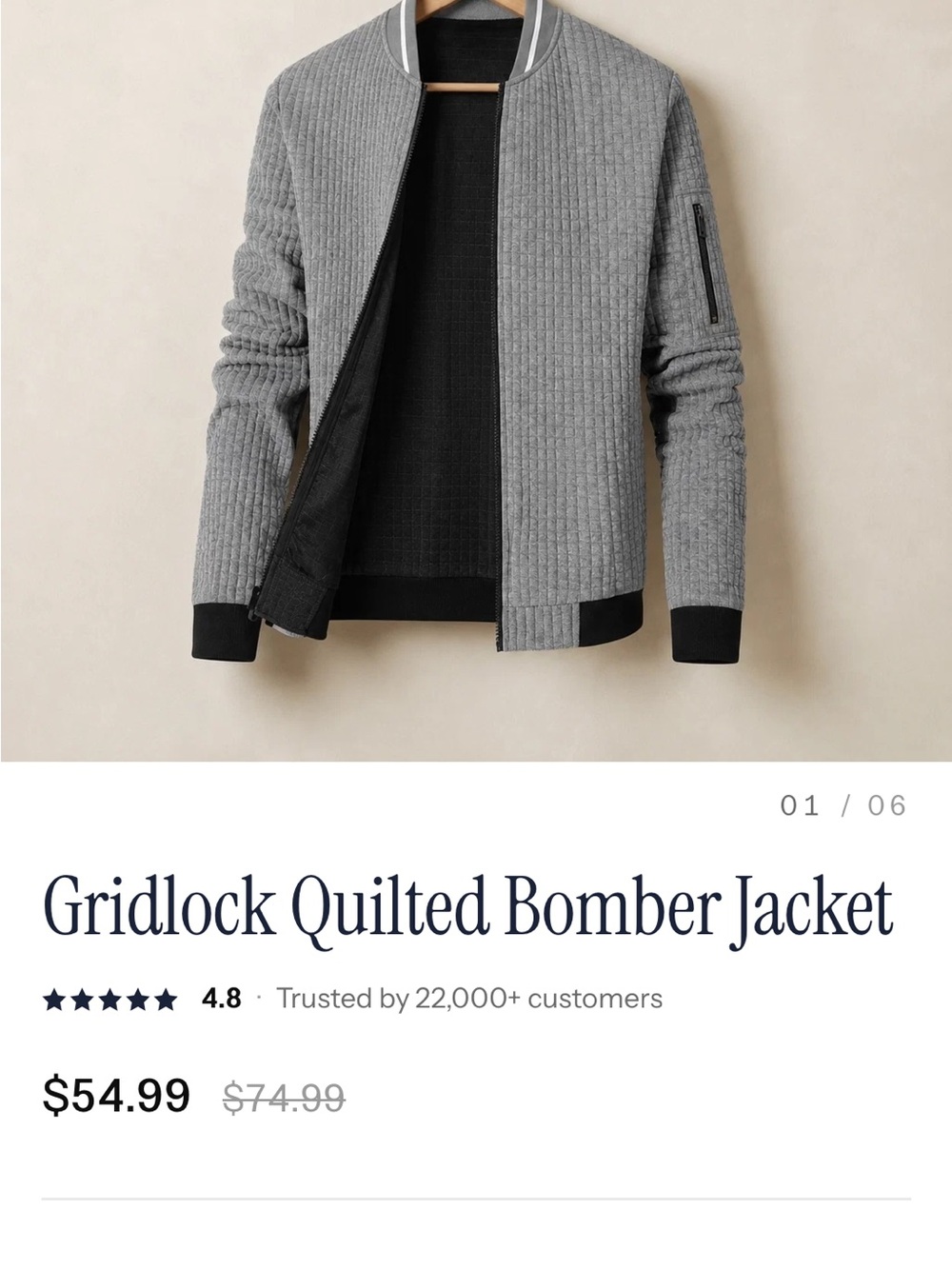 🌼 New in Package Quilted Bomber Jacket Extra Large Men’s Zip up